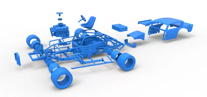 Vintage Asphalt Modified stock car V9 Scale 1:25 - Model preview 28