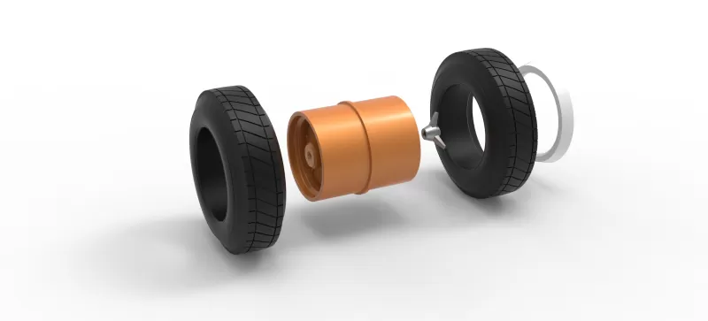 Wheel of Vintage Dirt race car V8 Scale 1:25 - Model preview 10