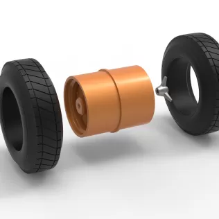 Wheel of Vintage Dirt race car V8 Scale 1:25