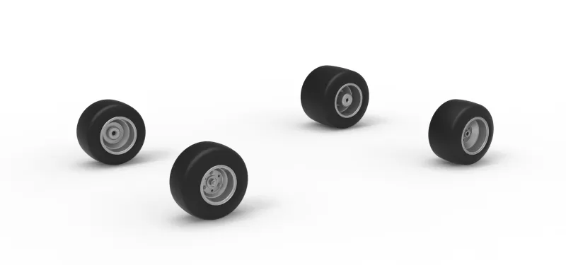 Wheel Set of Quarter Midget Scale 1:16 - Model preview 1