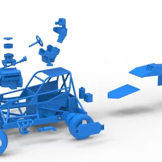 New Zealand Superstock car while turning Version 5 Scale 1:25 - Model thumbnail 28