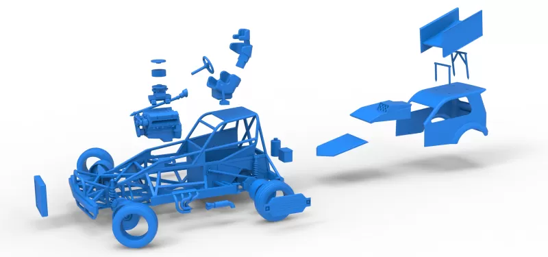 New Zealand Superstock car while turning Version 5 Scale 1:25 - Model preview 28