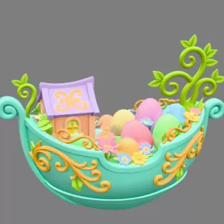 Fantasy Easter Egg Boat STL File– 3D Printable Easter Decoration - Model thumbnail 6