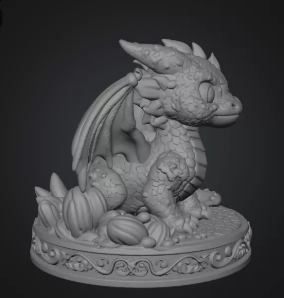 Candy Kingdom Baby Dragon STL File for 3D Print - Model preview 10