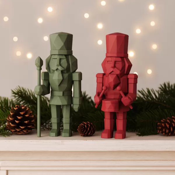 Nutcracker Figure Set | Low Poly 2 pcs Soldiers | Christmas - Model preview 2