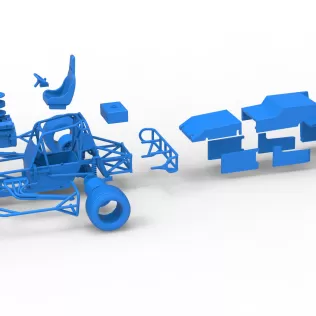 Vintage Dirt Modified stock car Version 8 Scale 1:25 - Model thumbnail 28