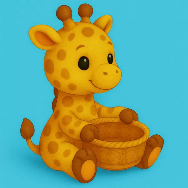 Giraffe Holding a Gift Basket - Model preview 1
