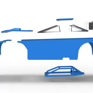 Shell of Vintage Asphalt Outlaw Super late model Scale 1:25 - Model thumbnail 23