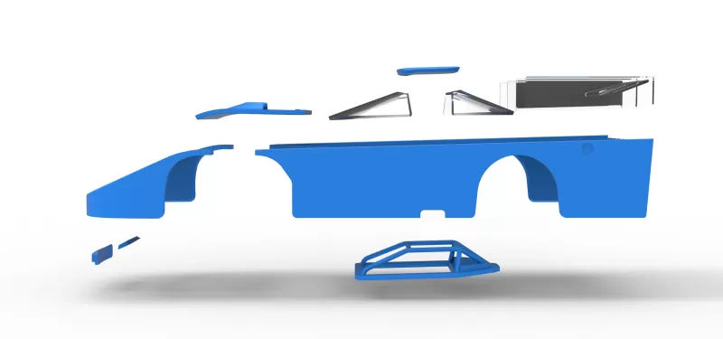 Shell of Vintage Asphalt Outlaw Super late model Scale 1:25 - Model preview 23