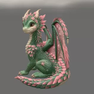 Blossom Meadow Dragon STL File for 3D Print - Model thumbnail 5
