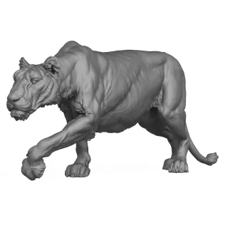 3D Printable Wild Lioness