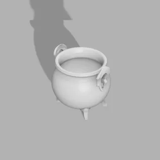 Witch Horned Cauldron - Mystic Candle Holder - Model thumbnail 1