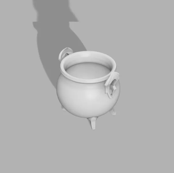 Witch Horned Cauldron - Mystic Candle Holder - Model preview 1