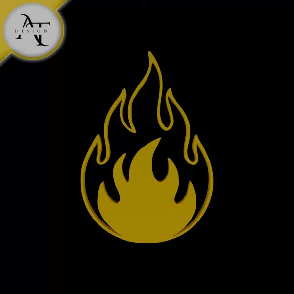 Simple Flame Symbol - 2D Art - Model preview 1