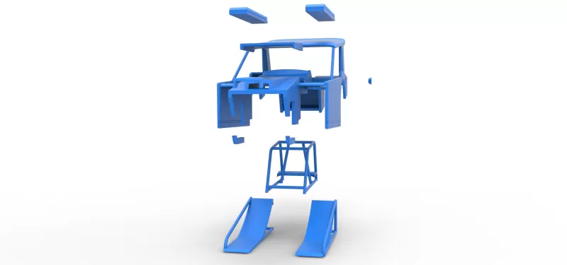 Shell of Vintage Dirt Modified stock car Version 6 Scale 1:25 - Model preview 20