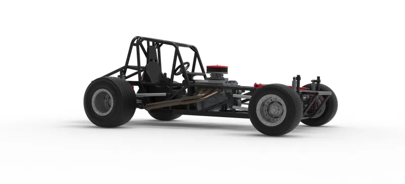 Vintage Dirt Modified stock car Base Version 6 Scale 1:25 - Model preview 25