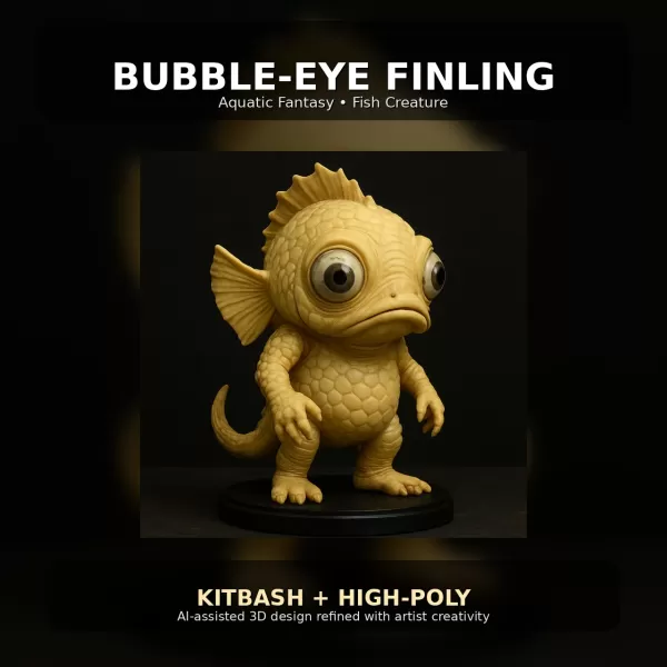 Odd Creatures Collection – Cute Creepy Kitbash High-Poly Monster - Model preview 6