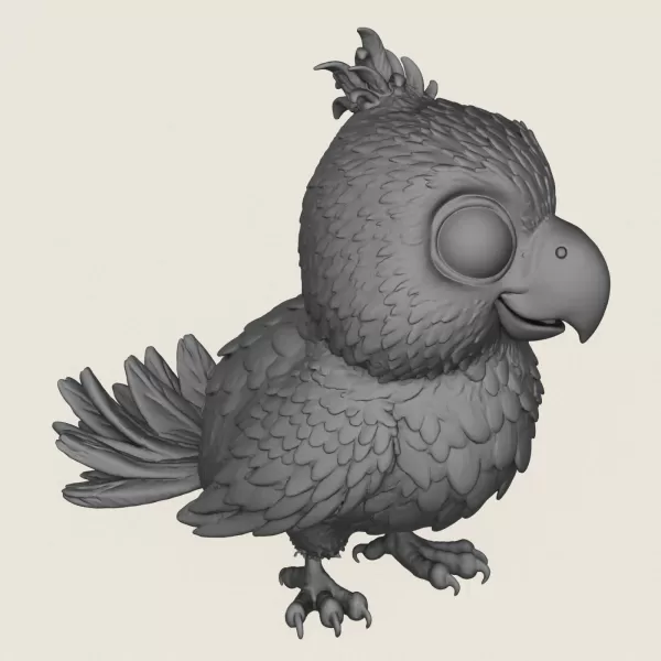 Baby Parrot Print Ready 3D Model - Model preview 5