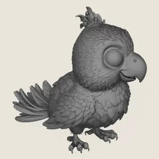Baby Parrot Print Ready 3D Model - Model thumbnail 5