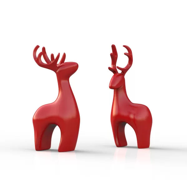 Modern Deer Set: 2 pcs. | Christmas Reindeer Figurines - Model preview 7