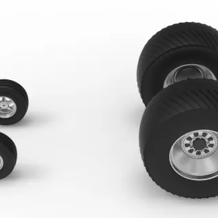 Wheel set of Pro Stock Pulling Tractor Version 4 Scale 1:25 - Model thumbnail 5