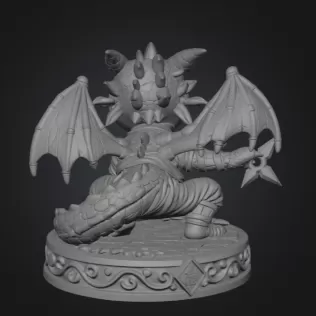 Cute Fantasy Ninja Dragon STL File for 3D Printing - Model thumbnail 9