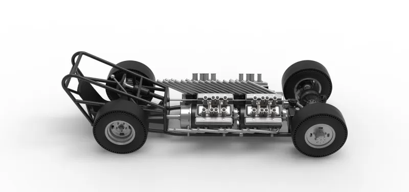 Vintage AWD Dragster Base Version 2 Scale 1:25 - Model preview 20