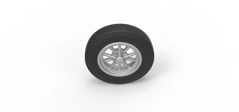 Front wheel of old school dragster Version 6 Scale 1:25 - Model preview 6