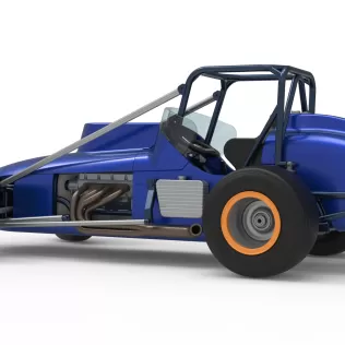 Dirt Silver Crown Champ car while turning Scale 1:25 - Model thumbnail 13