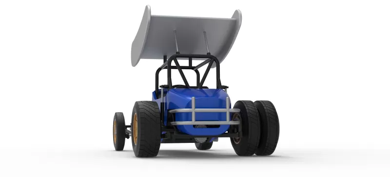 Vintage Winged Supermodified stock car for Dirt V2 Scale 1:25 - Model preview 15