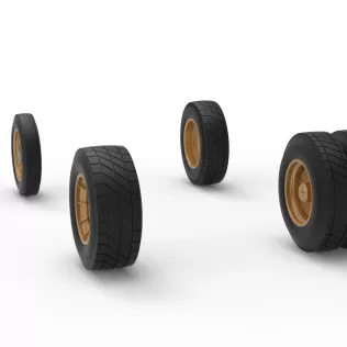 Wheel Set of Vintage Dirt Supermodified stock car V2 Scale 1:25 - Model thumbnail 8