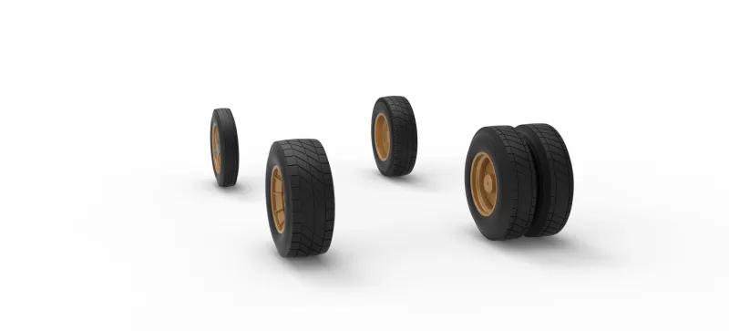 Wheel Set of Vintage Dirt Supermodified stock car V2 Scale 1:25 - Model preview 8