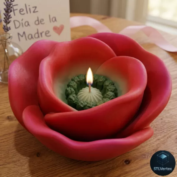 Red Poppy Flower 3D Printable Model - Model preview 1