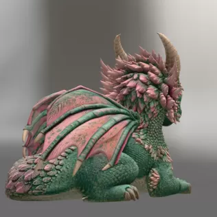 Blossom Guardian Dragon STL File for 3D Print - Model thumbnail 8