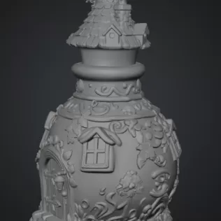 Mushroom Potion House STL File for 3D Print - Model thumbnail 9