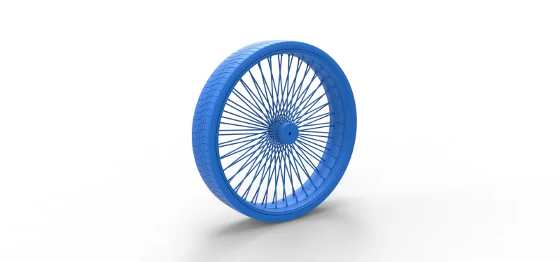 50 inch Wire wheel of Donk car Scale 1:25 - Model preview 16