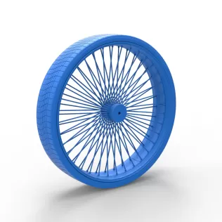 50 inch Wire wheel of Donk car Scale 1:25 - Model thumbnail 16
