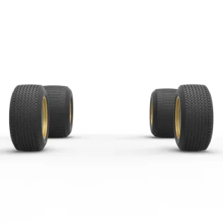 Wheel Set of Vintage Dirt Supermodified stock car Scale 1:25 - Model thumbnail 4