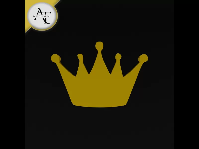 Simple Crown Symbol - 2D Art - Model preview 1