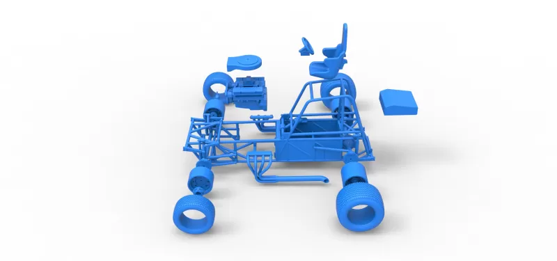 Vintage Dirt Modified stock car Base Version 4 Scale 1:25 - Model preview 25