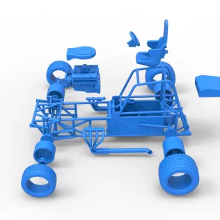 Vintage Dirt Modified stock car Base Version 4 Scale 1:25 - Model thumbnail 25