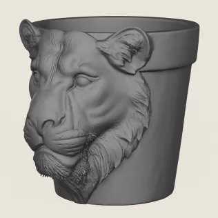 Lioness Head Planter