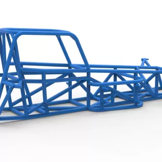 Frame of Vintage Supermodified stock car Version 3 Scale 1:25 - Model thumbnail 13