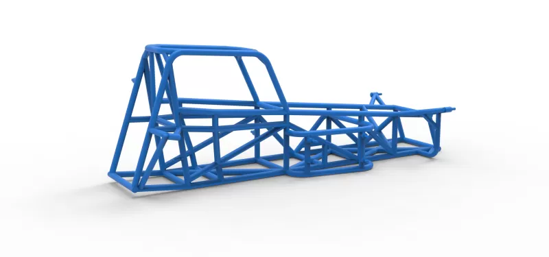 Frame of Vintage Supermodified stock car Version 3 Scale 1:25 - Model preview 13
