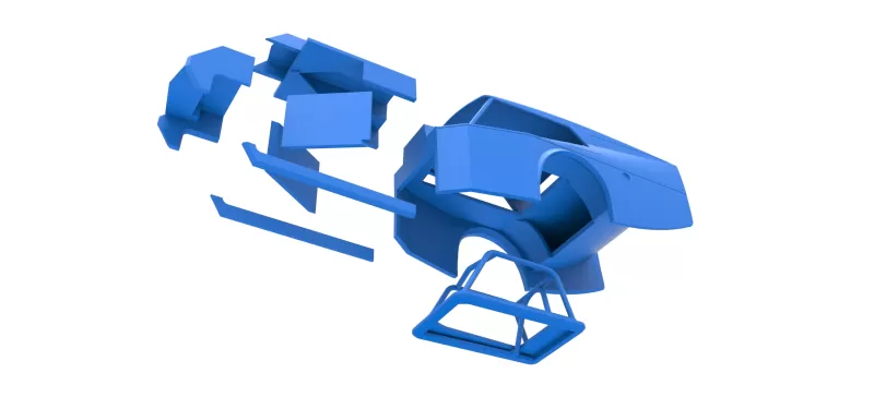 Shell of Vintage Dirt Modified stock car Version 5 Scale 1:25 - Model preview 20