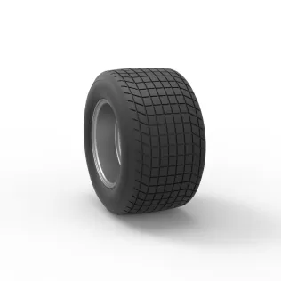 Wheel of Vintage Dirt race car V3 Scale 1:25 - Model thumbnail 8