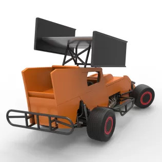 Southern Wing Modified Stock car while turning Scale 1:25 - Model thumbnail 18