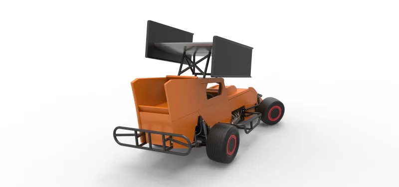 Southern Wing Modified Stock car while turning Scale 1:25 - Model preview 18