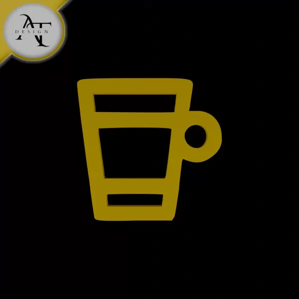 Simple Coffee Cup Symbol - 2D Art - Model preview 1
