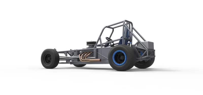 Vintage Dirt Modified stock car Base Version 5 Scale 1:25 - Model preview 13